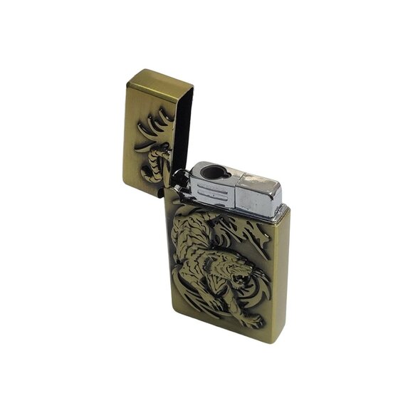 3 Tigers Bronze Finish Lighter Belt Buckle - Western Style Lighter Belt Buckle - - Picture 6 of 10